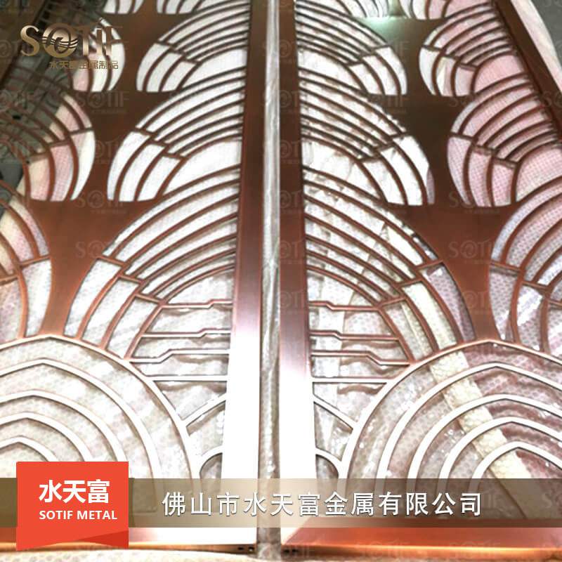 餐廳香檳金不銹鋼屏風(fēng)