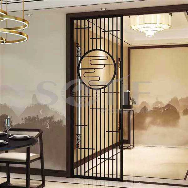 歐式黑鈦不銹鋼屏風(fēng)隔斷 - 佛山水天富金屬制品